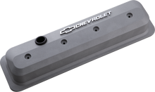 Proform 141-842 - Valve Covers SBC 87-Pres LS Ctr Bolt Tall Alum Cast Gray Raised Emblems Raised Chevrolet & Bowtie Logos Chevrolet Performance Parts