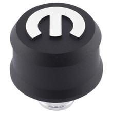 Proform 440-440 - Slant-Edge Aluminum Push-In Air Breather Cap Black Crinkle Finish Raised Machined Mopar Emblem