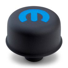 Proform 440-754 - Steel Push-In Air Breather Cap Black Crinkle Finish Recessed Blue Mopar Emblem