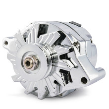 Proform 66445.1F - Ford 100 AMP Alternator Chrome Finish 1-Wire GM 10si Style w/ Internal Regulator, V-Pully, and External Fan