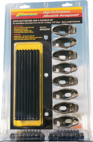 Proform 66923C - Eng Rocker Arm And Push Rod Kit Long Slot Style 1.5 Ratio 3/8 Stud SB Chevy