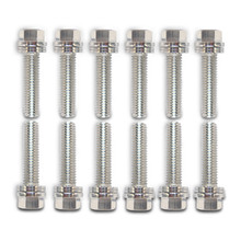 Proform 66754 - Wedge-Locking Header Bolts Hex Head M8 X .984 Inch Chevy LS Nickel Plt 12 Pcs