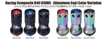 Project Kics WRI11NK - 12x1.50 R40 Iconix Lock & Lug Nuts - Neo Chrome w/Black Seat w/o Cap (16+4 Locks)