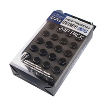 Project Kics KHPC01K24 - 12X1.50 Caliber 24 6H Lug Nut Set (24 pcs) - Black