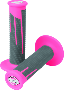 ProTaper 021684 - Full Diamond Clamp-On Grips - Neon Pink/Dark Gray