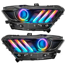 ORACLE Lighting 8199-332 - 2015-2017 Ford Mustang Pre-Assembled Headlights-Dynamic ColorSHIFT RGB+A-Black Edition