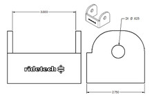 Ridetech 90000188 - Large Rod End Bracket 3 Inch Wide Mustang