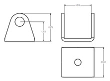 Ridetech 90000075 - 4-Link Rod End Bracket 1.75 Inch Wide 5/8 Inch Cross Bolt Hole