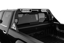 Road Armor 3141DHRP-C2-MR - 14-18 Chevy 1500 Headache Rack w/Bedrail Pods/10in Center Pod/Brake Lamp Relief/Ring Raw