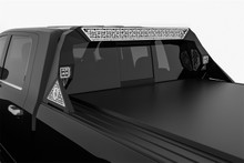 Road Armor 4091DHRP-C1-MD - 10-19 Dodge 1500 iDentity Headache Rack w/Bedrail Pods/40in Center Light Pod/Raw