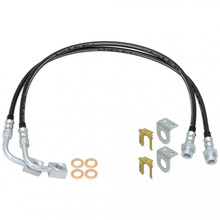 RockJock CE-9807FBLK - Brake Hose Kit 07-18 Wrangler JK Front Or Rear Includes Frame Tabs Clips Copper Washers For Use w/Antirock System 23.5 Inch Long Pair  4x4
