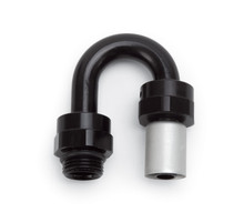 Russell 610820 - Performance -6 SAE Port Male to -6 AN Hose 180 Degree Crimp On Hose End - Black Anodized