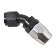 Russell 610113 - Performance -10 AN Black/Silver 45 Degree Full Flow Hose End