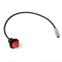 Rugged Radios PTT-HM-SC-12 - Hole Mount Push to Talk Cable (PTT) with 12 Straight Cord for Intercoms