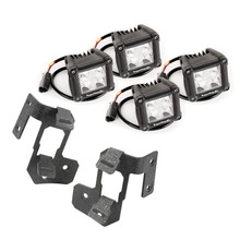 Rugged Ridge 11232.19 - 07-18 Jeep Wrangler JK Textured Black Dual Cube A-Pillar Light Mount Kit