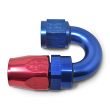 Russell 613510 - Performance -8 AN Red/Blue 180 Degree Full Flow Swivel Hose End (With 3/4in Radius)