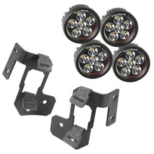 Rugged Ridge 11232.34 - 07-18 Jeep Wrangler JK Textured Black Round A-Pillar LED Light Mount Kit