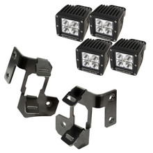Rugged Ridge 11232.33 - 07-18 Jeep Wrangler JK Semi-Gloss Black Square A-Pillar LED Light Mount Kit
