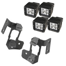 Rugged Ridge 11232.35 - 07-18 Jeep Wrangler JK Textured Black Square A-Pillar LED Light Mount Kit