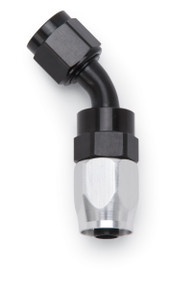 Russell 613093 - Performance -6 AN Black/Silver 45 Degree Full Flow Swivel Hose End