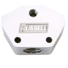 Russell 650411 - Performance Billet Aluminum Y-Block w/ -10 AN inlet & -8 AN outlet (Polished finish)