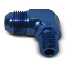 Russell 660900 - Performance -12 AN to 1/2in NPT 90 Degree Flare to Pipe Adapter (Blue)