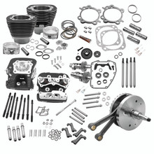 S&S Cycle 900-0565 - 00-06 BT 124in Hot Set Up Kit w/ S&S Cylinder Heads - Wrinkle Black