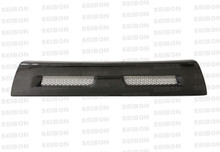 Seibon FG0809MITEVOX-S - 08-12 Mitsubishi Lancer Evo X Shaved Emblem Carbon Fiber Front Grill does not fit MR model