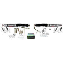 Skyjacker 9213 - Steering Stabilizer Dual Kit Silver w/Black Boots 03-08 Dodge Ram 2500/3500