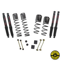 Skyjacker JL20BPBLT - Long Travel Series Suspension Lift Kit w/Shocks 2-2.5 Inch Lift 18-19 Jeep Wrangler Sport 18-19 Jeep Wrangler Sport S Incl. Long Travel Coil Springs Extended Sway Bar Links Bump Stop Extensions Long Travel Black Max Shocks