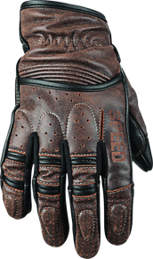 Speed and Strength 878621 - Rust and Redemption Leather Gloves Brown - Small