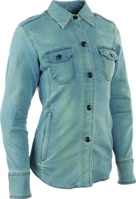 Speed and Strength 892278 - Speed Society Armored Moto Shirt Denim Blue Womens - XS