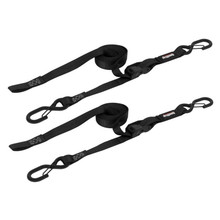 SpeedStrap 12101-2 - 1In x 10Ft CAM-Lock Tie Down w/ Snap FtSFt Hooks (2 Pack) - Black