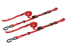 SpeedStrap 13803-2 - 1 Inch x 10' Cam-Lock Tie Down with Snap S-Hooks and Soft-Tie 2 Pack Red