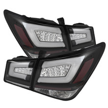 Spyder 5076595 - Chevy Cruze 2011-2014 Light Bar LED Tail Lights Black ALT-YD-CCRZ11-LBLED-BK
