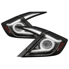Spyder 5086051 - 16-19 Honda Civic 4 Door Light Bar LED Tail Lights - Black - ALT-YD-HC164D-LB-BK