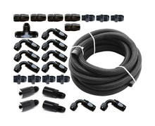 Torque Solution TS-SU-6FLK-AM-FF - Braided Fuel Line Kit for -6 Aeromotive FPR & Flex Fuel Kit - 02-14 Subaru WRX