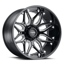 Tuff 2212T3B-58180B25 - T3b 22X12 Gloss Black W/ Milled Spokes