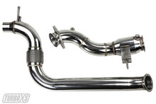 Turbo XS M15-DPC - 2015+ Ford Mustang Ecoboost Downpipe w/ High Flow Catalytic Converter