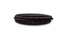 Vibrant 11990R - 10 AN Two-Tone Black/Red Nylon Braided Flex Hose (5 foot roll)