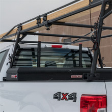 WEATHER GUARD 1059-52-01 - Cab Protector; Full Size; Height 21.61 in.; Length 64.82 in.; Width 1.88 in.; 2 Round Caps; Bolt Kit; Matte Black; Steel; Rack; No-Drill; Powder Coat Finish;