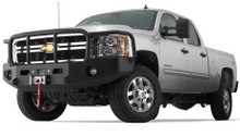 Warn 95220 - 1-Piece Direct-Fit Grill Guard With Winch Mount Textured Black Steel