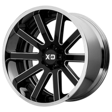 XD Wheels XD200-20125044NBC - Xd200 Heist 20X12 Gloss Black Milled Center Chrome Lip