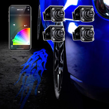 XKGLOW XK-CFX-ADV-FLAME - XK Glow Curb FX Bluetooth XKchrome App Waterproof LED Projector Welcome Light Flame Style 4pc