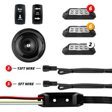 XKGLOW XK-DT-PRO - XK Glow ATV UTV Pro DOT Street Legal Conversion Signal/ Horn Kit- 2 White 6 Red 6 Amber Pods