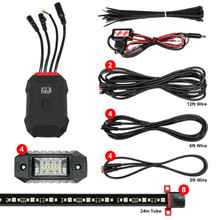 XKGLOW AP-CAR-ADV - XK Glow RGBW Addressable LED Underglow Kits Advanced XKalpha App Controlled