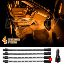 XKGLOW XK041004-A - XK Glow Single Color  UnderglowLED Accent Light Car/Truck Kit Amber - 4x8In