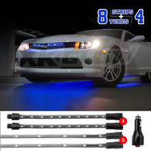 XKGLOW XK041005-B - XK Glow Single Color  UnderglowLED Accent Light Car/Truck Kit Blue - 8x24In Tube + 4x8In Strip