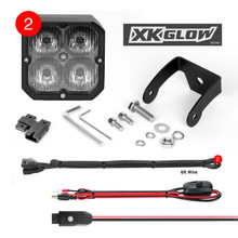 XKGLOW XK065001-D-KIT - XK Glow XKchrome 20w LED Cube Light w/ RGB Accent Light Kit w/ Controller- Driving Beam 2pc