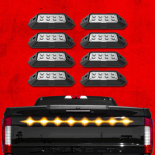 XKGLOW XK052001-8A - XK Glow Strobe Pod Lights w/ Traffic Modes Ultra Bright LEDs Multiple Modes + Solid On - Amber 8pc